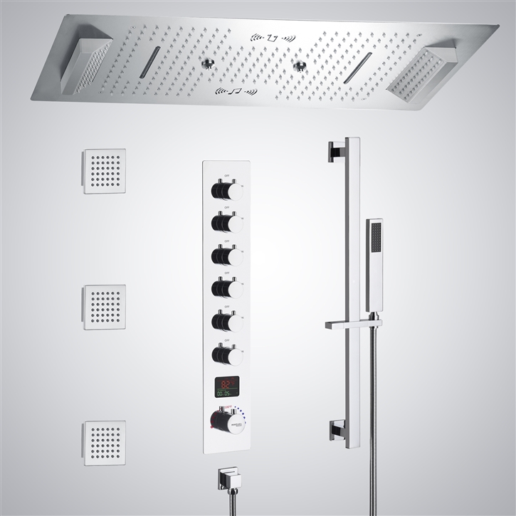 Fontana Serenite Chrome Ceiling Mounted LED with Music Shower Set