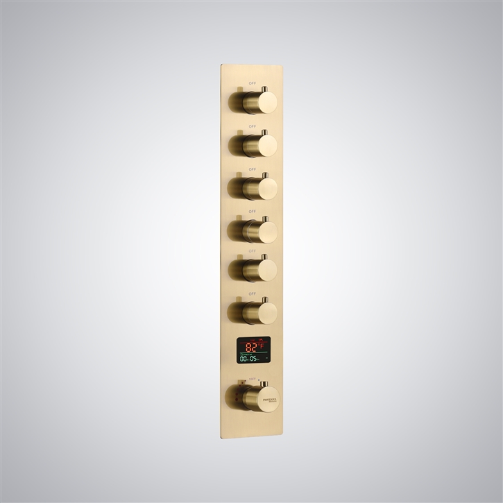 Fontana Serenite Brushed Gold Thermostatic Digital Luxury Shower Mixer