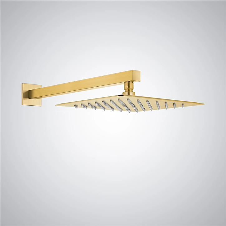 Fontana Wolken Brushed Gold 16" Luxury Square Shower Head