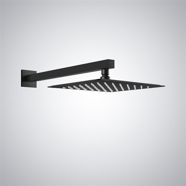 Fontana Wolken Matte Black 16" Rainfall Shower Head