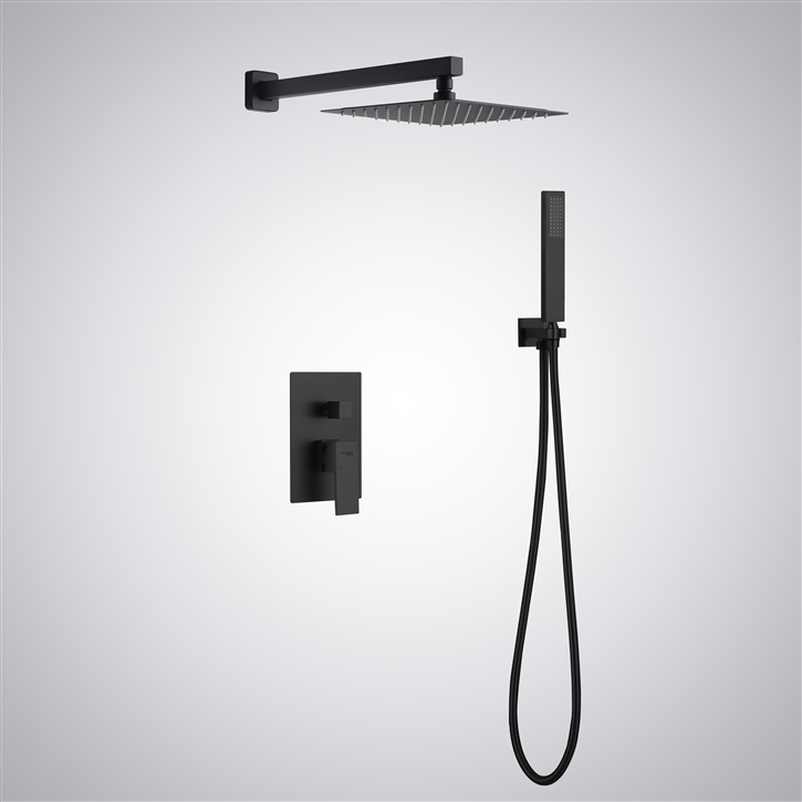 Fontana Luce Matte Black Wall Mounted Two Function Shower Set