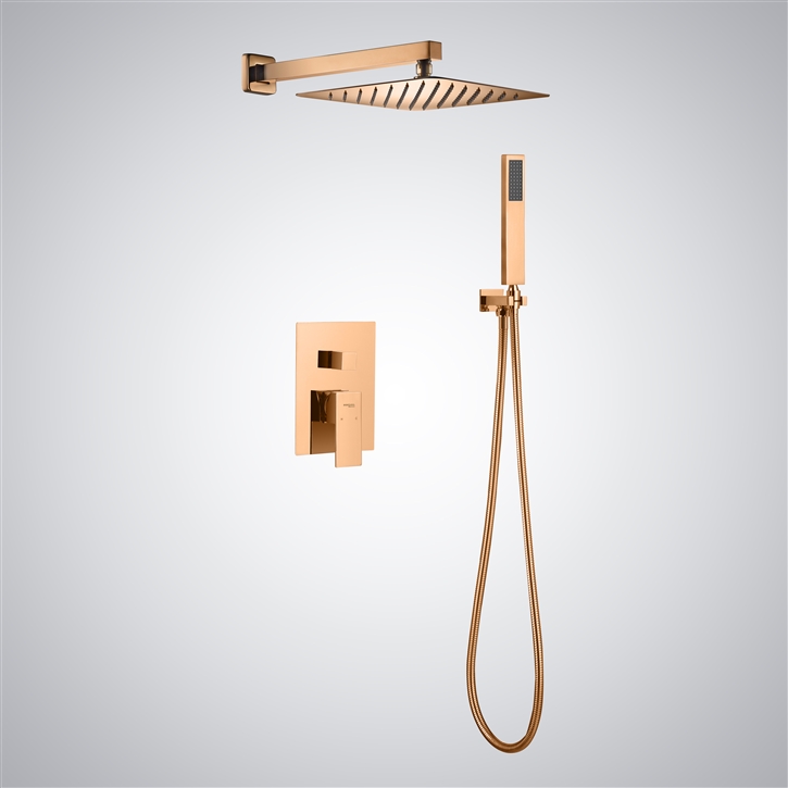 Fontana Luce Rose Gold Wall Mounted Modern Shower System