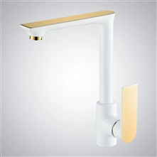 Fontana Huelva White Gold Water Mixer Crane Deck Mounted Bathroom Faucet