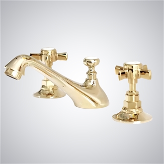 Fontana Logrono Brushed Gold Widespread Lavatory Mixer Basin Faucet