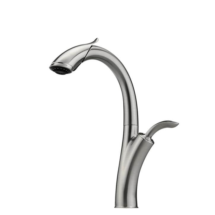 Fontana Linares Brushed Nickel Single Handle Bathroom Sink Faucet