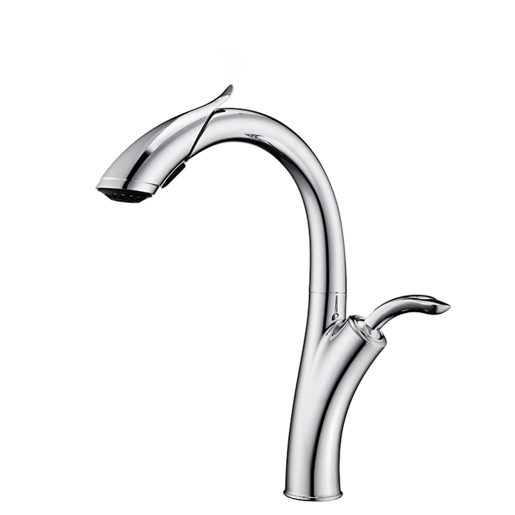 Fontana Linares Chrome Modern Pull Out Bathroom Sink Faucet