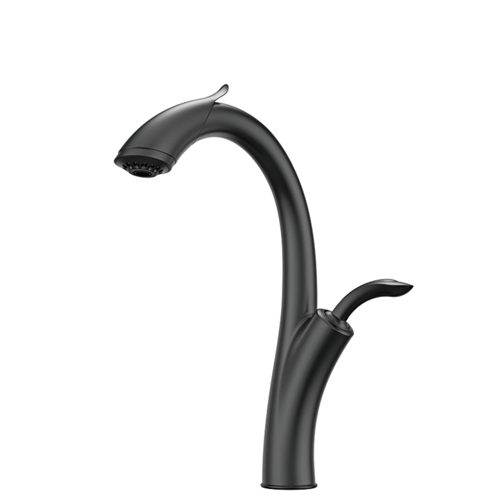 Fontana Linares Matte Black Deck Mounted Bathroom Sink Faucet