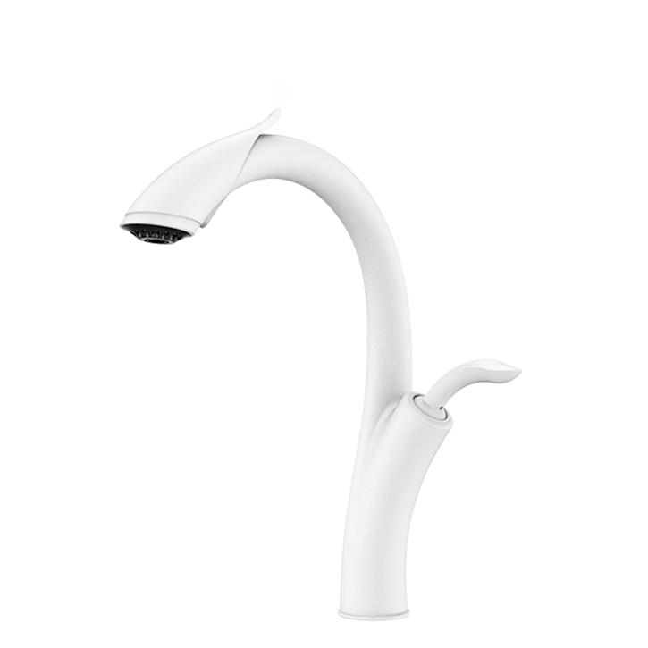 Fontana Linares Matte White Contemporary Bathroom Sink Faucet