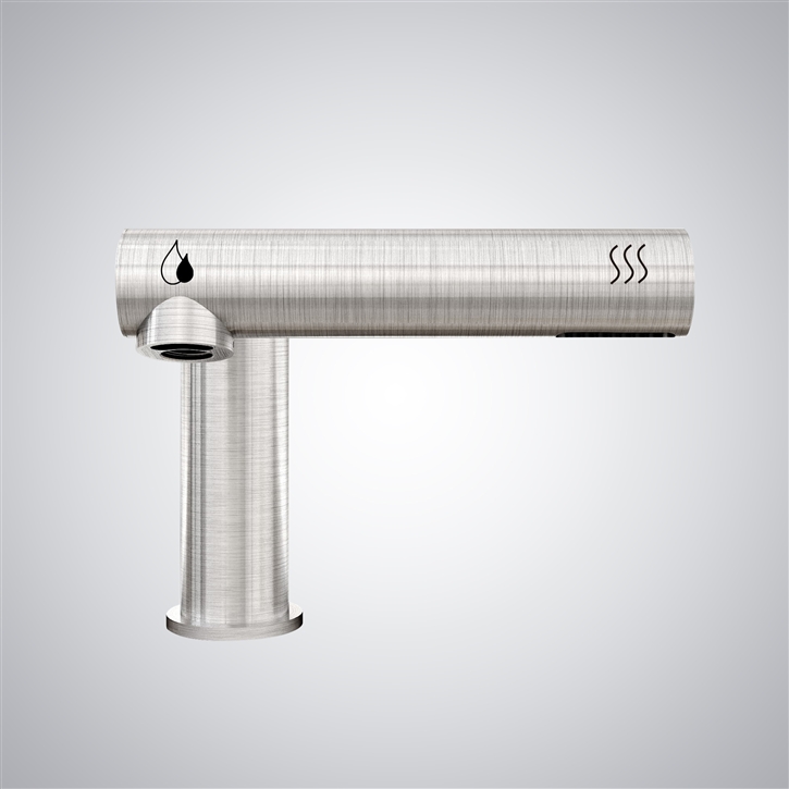 Fontana Riom Brushed Nickel 2-in-1 Touchless Faucet With Hand Dryer