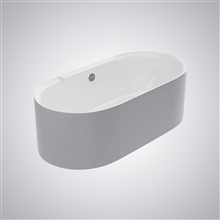 Fontana Marignane White Oval Elegant Freestanding Bathtub