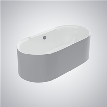 Fontana Citeaux White Indoor Oval Elegant Freestanding Bathtub