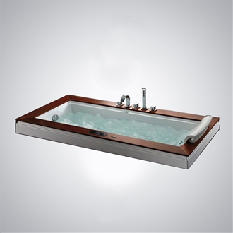 Fontana Libourne White Fiberglass Drop-in Embedded Bathtub