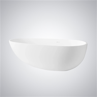 Fontana Langeais White Artificial Stone Soaking Modern Bathtub