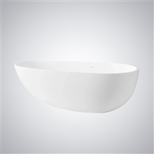 Fontana Belfort White Artificial Stone Soaking Modern Bathtub