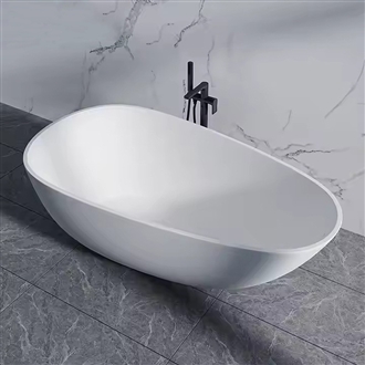 Fontana Belfort White Artificial Stone Soaking Modern Bathtub