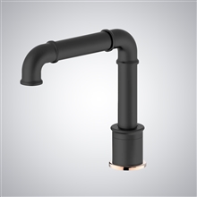 Fontana Cluny Black and Rose Gold Industrial Pipe Bathroom Touchless Faucet