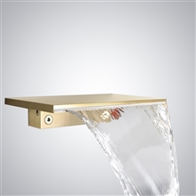 Fontana Loches Brushed Gold Waterfall Single Knob Touchless Sink Faucet