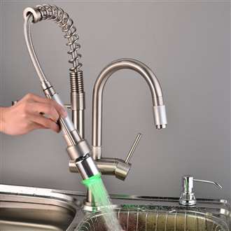 Napoli Brushed Nickel Kitchen Sink Faucet with Pull Down Spray