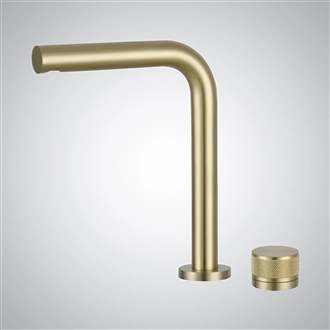 Fontana Vezelay Brush Gold Separate Bathroom Rotary Controlled Basin Faucet