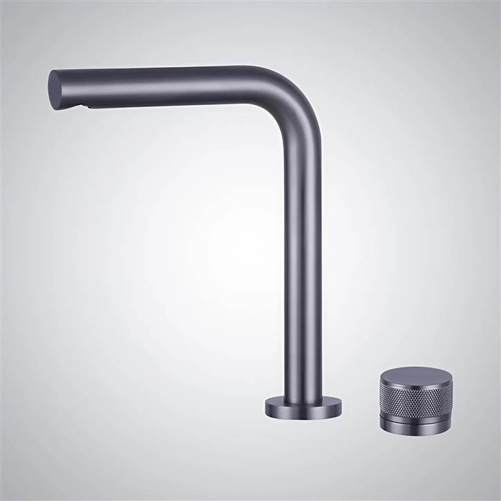 Fontana Besancon Gunmetal Gray Separate Bathroom Rotary Basin Faucet