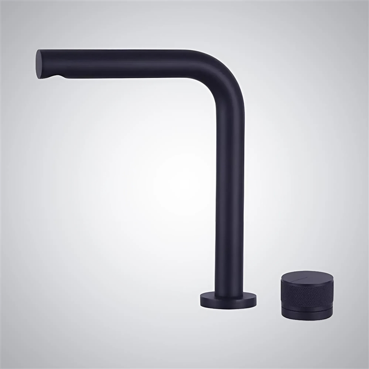 Fontana Besancon Matte Black Separate Bathroom Rotary Basin Faucet