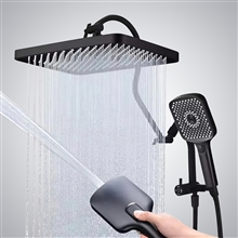 Fontana Aix-les-Bains Matte Black 13" Shower Head With Handheld Sprayer Set