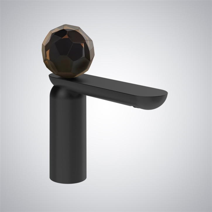 Fontana Martigues Matte Black Crystal Handle Bathroom Basin Faucet