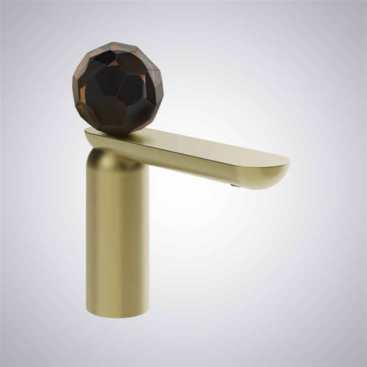 Fontana Martigues Brushed Gold Crystal Handle Bathroom Basin Faucet