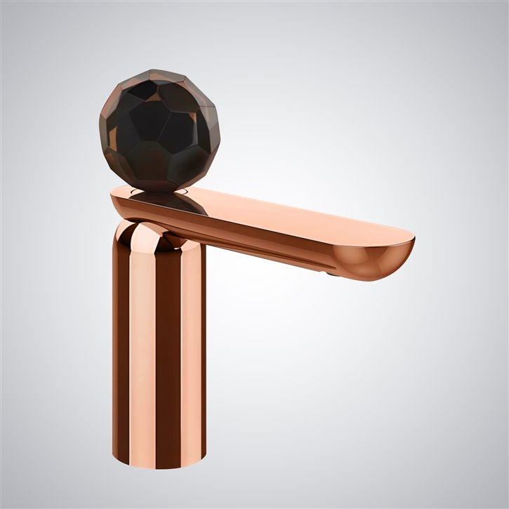 Fontana Martigues Rose Gold Crystal Handle Bathroom Basin Faucet