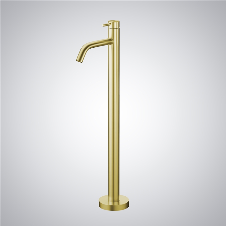 Fontana Clermont-Ferrand Brushed Gold Freestanding External Bath Mixer