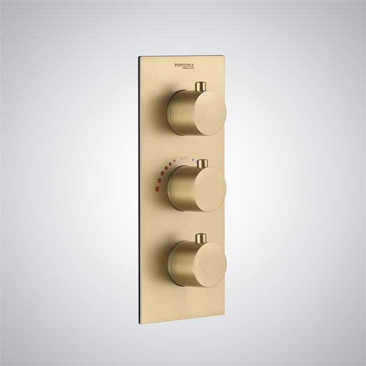 Fontana Goussainville Brushed Gold Digital Display Wall Mounted Shower Mixer