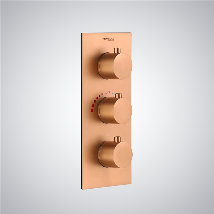 Fontana Goussainville Rose Gold Wall Mounted Shower Mixer with Digital Display