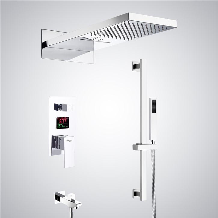 Fontana Picardy Matte White Multifunctional LED Music Luxury Shower Set