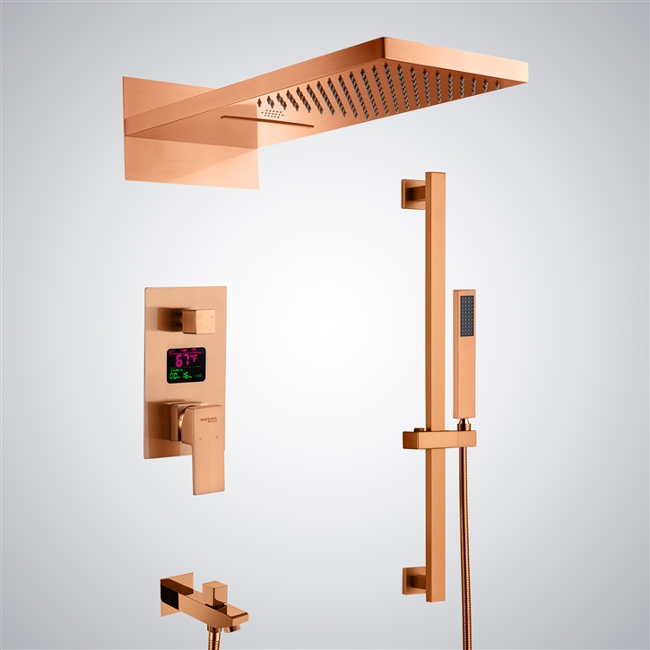 Fontana Picardy Rose Gold Multifunctional LED Music Luxury Shower Set