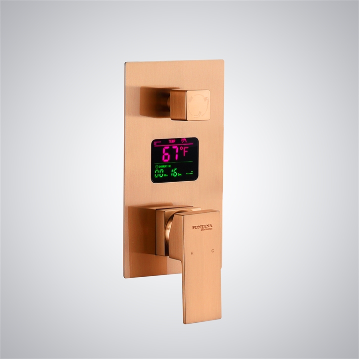 Fontana Guiana Rose Gold Multifunctional Digital Display Shower Mixer