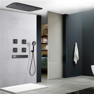 Fontana Lorraine Matte Black Thermostatic Digital Shower Set