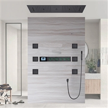 Fontana Viry-Chatillon Matte Black Thermostatic Musical LED Digital Shower Set