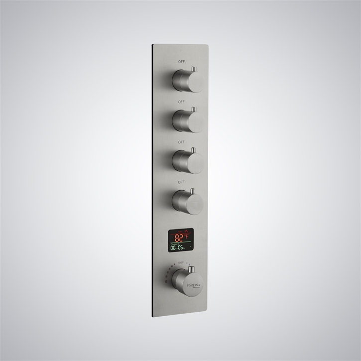 Fontana Le Puy Brushed Nickel Thermostatic Digital Display LED Shower Controller