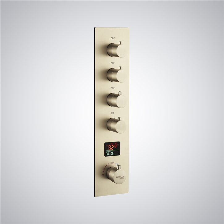 Fontana Le Puy Champagne Thermostatic Digital Display LED Shower Controller