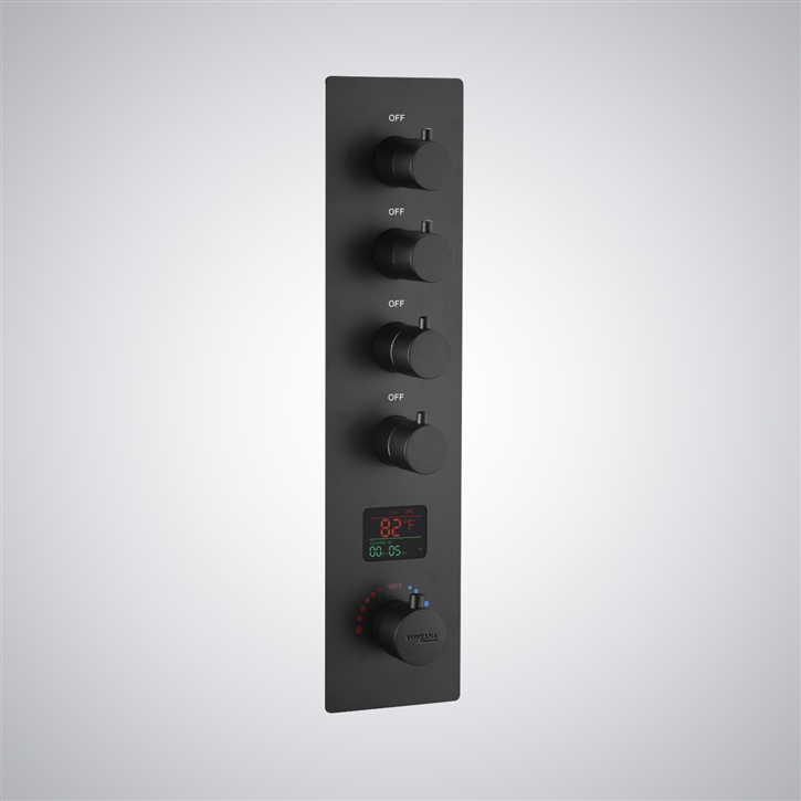 Fontana Le Puy Matte Black Thermostatic Digital Display LED Shower Controller