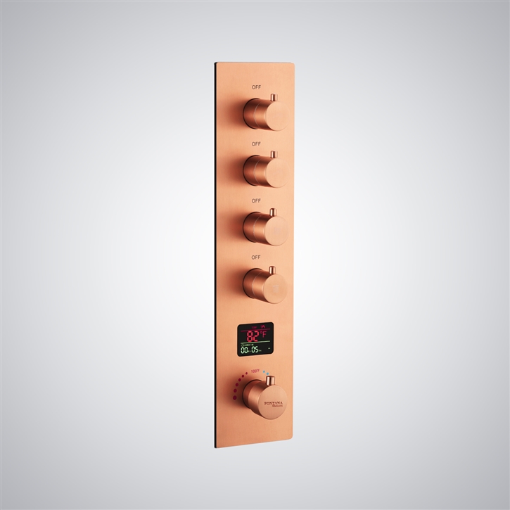 Fontana Le Puy Rose Gold Thermostatic Digital Display LED Shower Controller