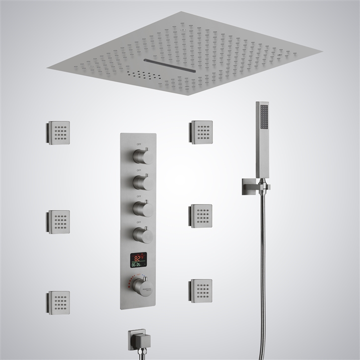 Fontana Maisy Brushed Nickel Luxury Digital LED Music Shower Set