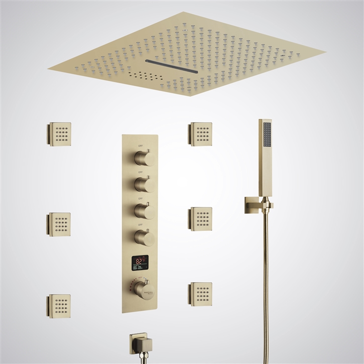 Fontana Maisy Champagne Luxury Digital LED Music Shower Set