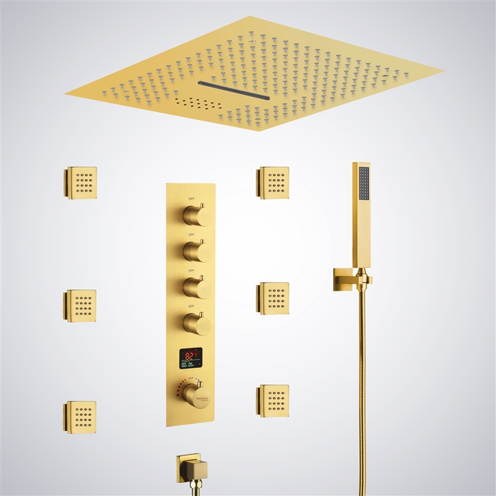 Fontana Maisy Gold Luxury Digital LED Music Shower Set