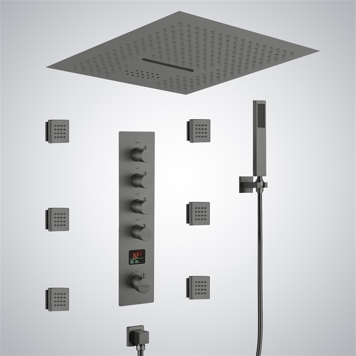 Fontana Maisy Gun Metal Gray Luxury Digital LED Music Shower Set