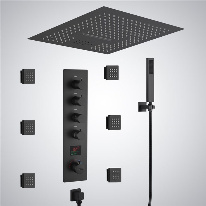 Fontana Maisy Matte Black Luxury Digital LED Music Shower Set