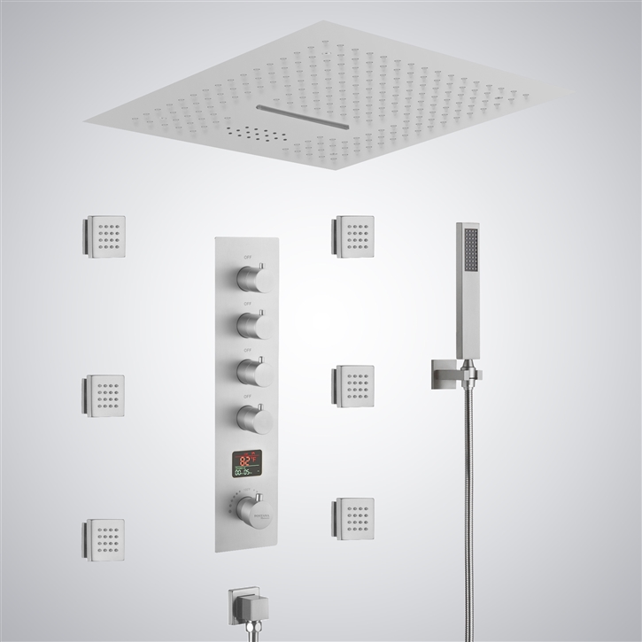 Fontana Maisy Matte White Luxury Digital LED Music Shower Set