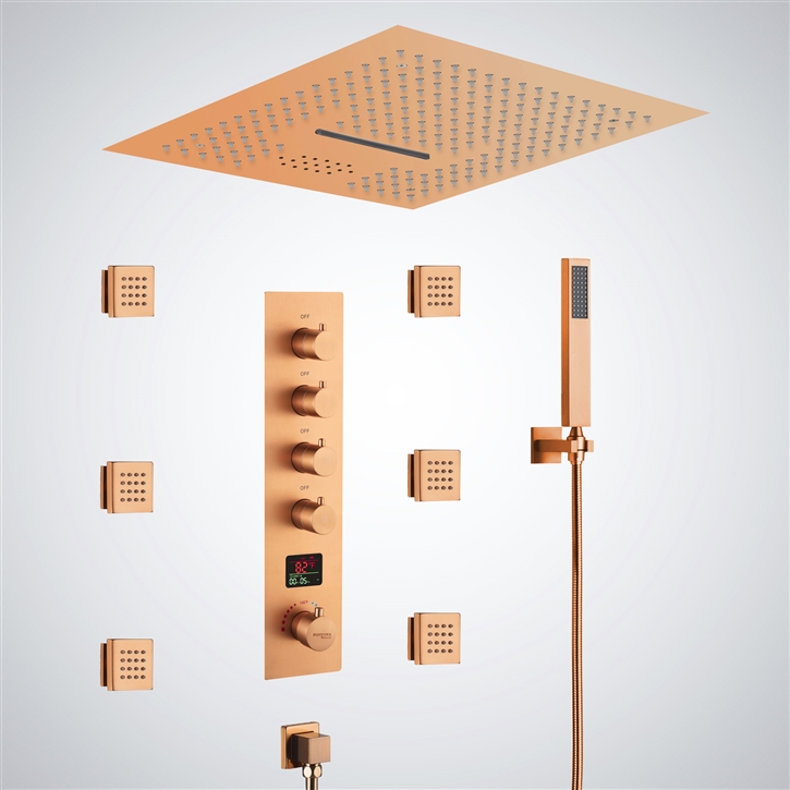 Fontana Maisy Rose Gold Luxury Digital LED Music Shower Set