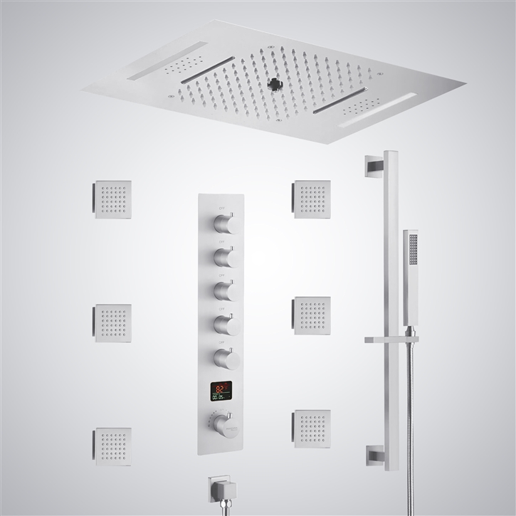 Fontana Sainte-Marie Matte White Hot and Cold Luxury Digital Shower Set