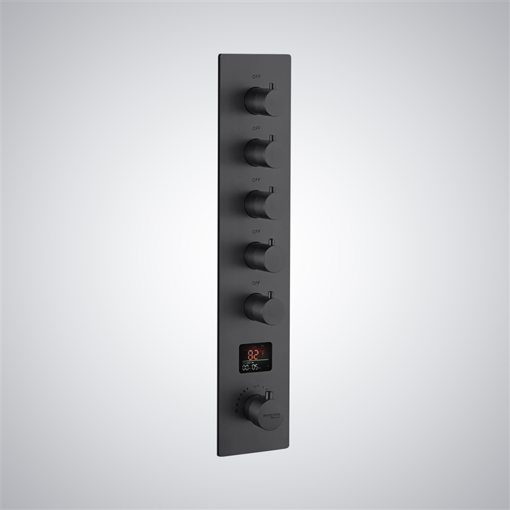 Fontana Gaillard Matte Black Thermostatic LED Music Digital Shower Mixer